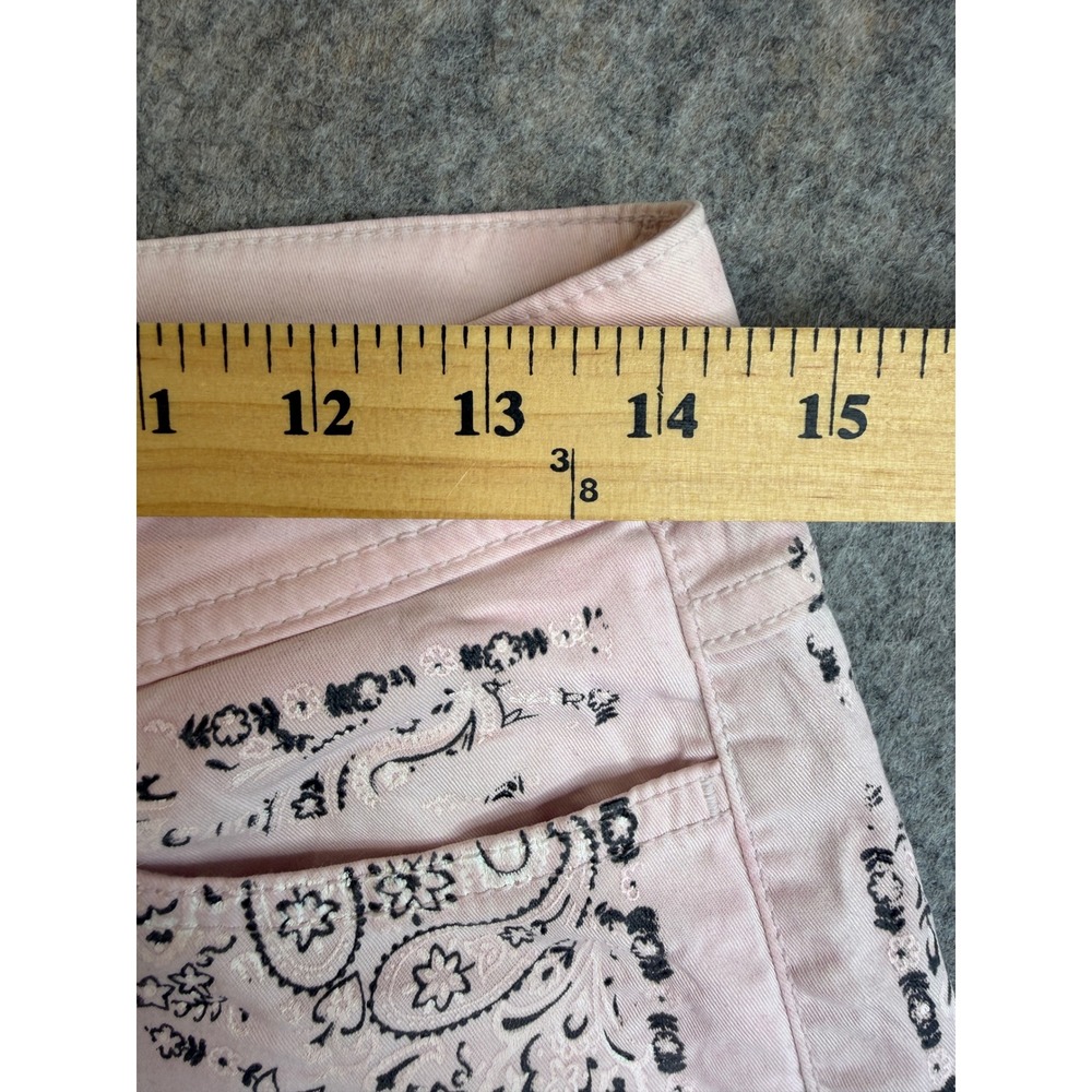Vintage Y2K D&G Dolce & Gabbana Pink Bandana Print Low Rise Shorts 26 Western - Picture 4 of 12